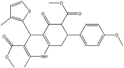 dimethyl 7-(4-methoxyphenyl)-2-methyl-4-(3-methylthien-2-yl)-5-oxo-1,4,5,6,7,8-hexahydroquinoline-3,6-dicarboxylate Struktur