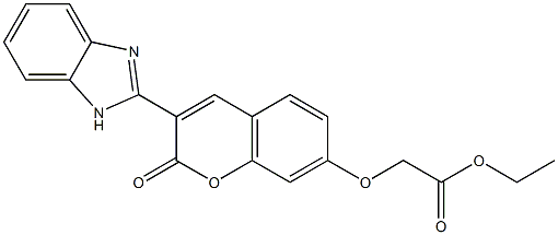 ethyl {[3-(1H-benzimidazol-2-yl)-2-oxo-2H-chromen-7-yl]oxy}acetate Struktur