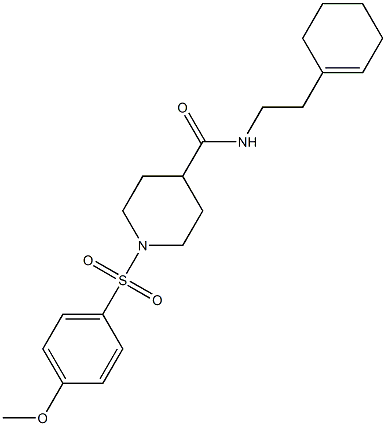 N-(2-cyclohex-1-en-1-ylethyl)-1-[(4-methoxyphenyl)sulfonyl]piperidine-4-carboxamide Struktur