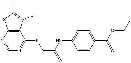 ethyl 4-({[(5,6-dimethylthieno[2,3-d]pyrimidin-4-yl)sulfanyl]acetyl}amino)benzoate Struktur