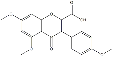 5,7-dimethoxy-3-(4-methoxyphenyl)-4-oxo-4H-chromene-2-carboxylic acid Struktur