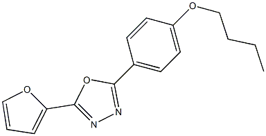 2-[4-(butyloxy)phenyl]-5-furan-2-yl-1,3,4-oxadiazole Struktur