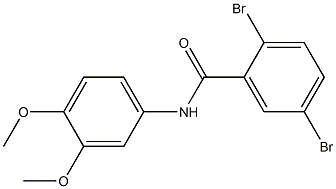 2,5-dibromo-N-(3,4-dimethoxyphenyl)benzamide Struktur