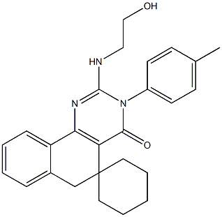 2-[(2-hydroxyethyl)amino]-3-(4-methylphenyl)-5,6-dihydro-4(3H)-oxospiro(benzo[h]quinazoline-5,1'-cyclohexane) Struktur