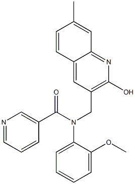 N-[(2-hydroxy-7-methyl-3-quinolinyl)methyl]-N-(2-methoxyphenyl)nicotinamide Struktur