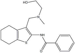 N-(3-{[(2-hydroxyethyl)(methyl)amino]methyl}-4,5,6,7-tetrahydro-1-benzothien-2-yl)benzamide Struktur