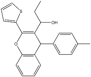 1-[4-(4-methylphenyl)-2-thien-2-yl-4H-chromen-3-yl]propan-1-ol Struktur