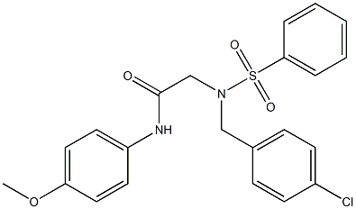 2-[(4-chlorobenzyl)(phenylsulfonyl)amino]-N-(4-methoxyphenyl)acetamide Struktur