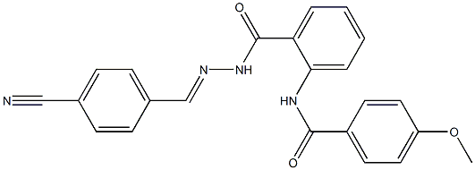 N-(2-{[2-(4-cyanobenzylidene)hydrazino]carbonyl}phenyl)-4-methoxybenzamide Struktur