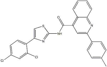 N-[4-(2,4-dichlorophenyl)-1,3-thiazol-2-yl]-2-(4-methylphenyl)-4-quinolinecarboxamide Struktur