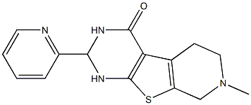 7-methyl-2-(2-pyridinyl)-2,3,5,6,7,8-hexahydropyrido[4',3':4,5]thieno[2,3-d]pyrimidin-4(1H)-one Struktur