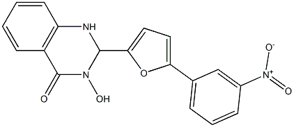 3-hydroxy-2-(5-{3-nitrophenyl}-2-furyl)-2,3-dihydro-4(1H)-quinazolinone Struktur