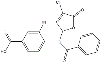 3-{[2-(benzoyloxy)-4-chloro-5-oxo-2,5-dihydro-3-furanyl]amino}benzoic acid Struktur