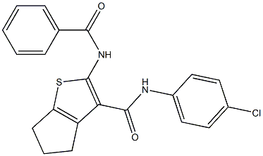 2-(benzoylamino)-N-(4-chlorophenyl)-5,6-dihydro-4H-cyclopenta[b]thiophene-3-carboxamide Struktur