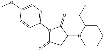 3-(2-ethyl-1-piperidinyl)-1-(4-methoxyphenyl)-2,5-pyrrolidinedione Struktur