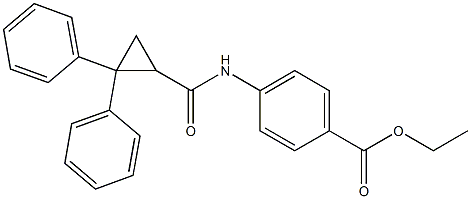 ethyl 4-{[(2,2-diphenylcyclopropyl)carbonyl]amino}benzoate Struktur