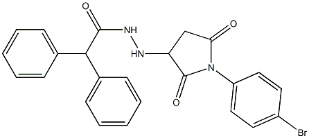 N'-[1-(4-bromophenyl)-2,5-dioxopyrrolidin-3-yl]-2,2-diphenylacetohydrazide Struktur