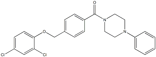 1-{4-[(2,4-dichlorophenoxy)methyl]benzoyl}-4-phenylpiperazine Struktur