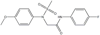 N-(4-fluorophenyl)-2-[4-methoxy(methylsulfonyl)anilino]acetamide Struktur