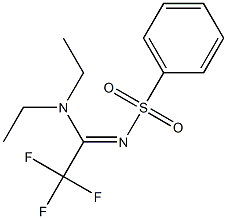 N-[1-(diethylamino)-2,2,2-trifluoroethylidene]benzenesulfonamide Struktur