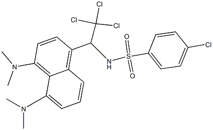 N-{1-[4,5-bis(dimethylamino)-1-naphthyl]-2,2,2-trichloroethyl}-4-chlorobenzenesulfonamide Struktur