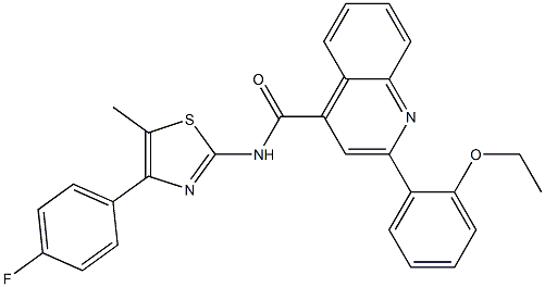 2-(2-ethoxyphenyl)-N-[4-(4-fluorophenyl)-5-methyl-1,3-thiazol-2-yl]-4-quinolinecarboxamide Struktur