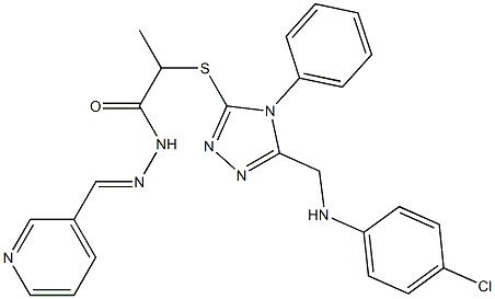 2-({5-[(4-chloroanilino)methyl]-4-phenyl-4H-1,2,4-triazol-3-yl}sulfanyl)-N'-(3-pyridinylmethylene)propanohydrazide Struktur