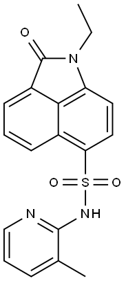 1-ethyl-N-(3-methyl-2-pyridinyl)-2-oxo-1,2-dihydrobenzo[cd]indole-6-sulfonamide Struktur