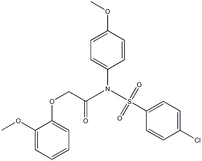 4-chloro-N-[(2-methoxyphenoxy)acetyl]-N-(4-methoxyphenyl)benzenesulfonamide Struktur