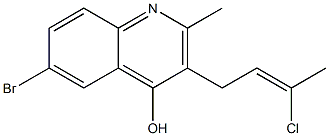 6-bromo-3-(3-chloro-2-butenyl)-2-methyl-4-quinolinol Struktur