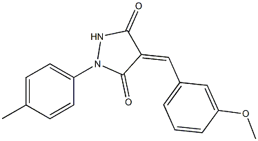 4-(3-methoxybenzylidene)-1-(4-methylphenyl)-3,5-pyrazolidinedione Struktur