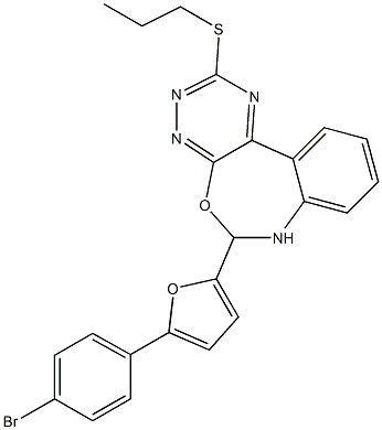 6-[5-(4-bromophenyl)-2-furyl]-2-(propylthio)-6,7-dihydro[1,2,4]triazino[6,5-d][3,1]benzoxazepine Struktur