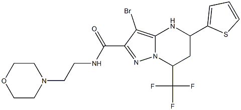 3-bromo-N-[2-(4-morpholinyl)ethyl]-5-(2-thienyl)-7-(trifluoromethyl)-4,5,6,7-tetrahydropyrazolo[1,5-a]pyrimidine-2-carboxamide Struktur