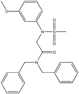 N,N-dibenzyl-2-[3-methoxy(methylsulfonyl)anilino]acetamide Struktur