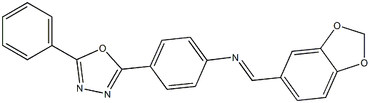 N-(1,3-benzodioxol-5-ylmethylene)-N-[4-(5-phenyl-1,3,4-oxadiazol-2-yl)phenyl]amine Structure