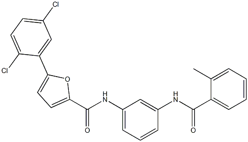 5-(2,5-dichlorophenyl)-N-{3-[(2-methylbenzoyl)amino]phenyl}-2-furamide Struktur