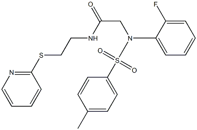 2-{2-fluoro[(4-methylphenyl)sulfonyl]anilino}-N-[2-(2-pyridinylsulfanyl)ethyl]acetamide Struktur