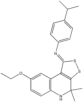 N-(8-ethoxy-4,4-dimethyl-4,5-dihydro-1H-[1,2]dithiolo[3,4-c]quinolin-1-ylidene)-N-(4-isopropylphenyl)amine Struktur