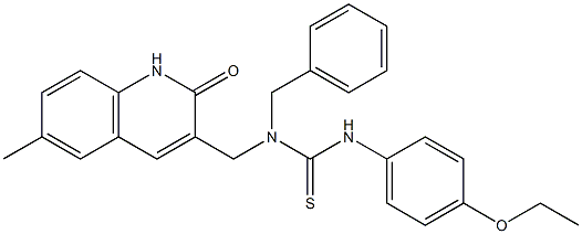 N-benzyl-N'-(4-ethoxyphenyl)-N-[(6-methyl-2-oxo-1,2-dihydro-3-quinolinyl)methyl]thiourea Struktur