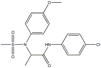 N-(4-chlorophenyl)-2-[4-methoxy(methylsulfonyl)anilino]propanamide Struktur