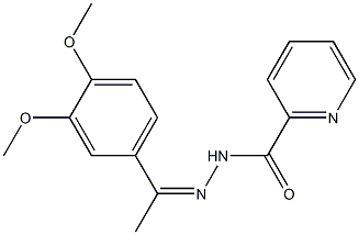 N'-[1-(3,4-dimethoxyphenyl)ethylidene]-2-pyridinecarbohydrazide Struktur