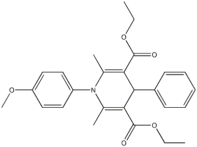 diethyl 1-(4-methoxyphenyl)-2,6-dimethyl-4-phenyl-1,4-dihydro-3,5-pyridinedicarboxylate Struktur