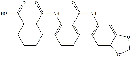 2-({2-[(1,3-benzodioxol-5-ylamino)carbonyl]anilino}carbonyl)cyclohexanecarboxylic acid Struktur