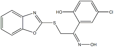 2-(1,3-benzoxazol-2-ylsulfanyl)-1-(5-chloro-2-hydroxyphenyl)ethanone oxime Struktur