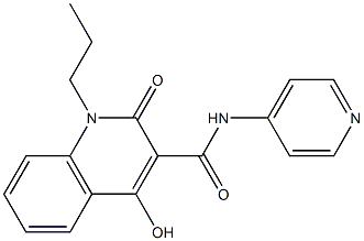 4-hydroxy-2-oxo-1-propyl-N-(4-pyridinyl)-1,2-dihydro-3-quinolinecarboxamide Struktur