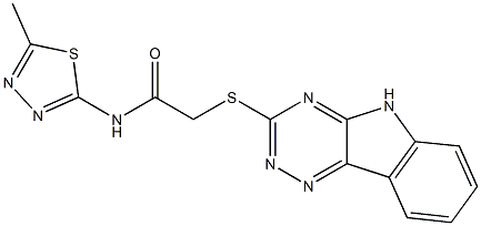 N-(5-methyl-1,3,4-thiadiazol-2-yl)-2-(5H-[1,2,4]triazino[5,6-b]indol-3-ylsulfanyl)acetamide Struktur