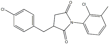 3-(4-chlorobenzyl)-1-(2-chloro-3-methylphenyl)pyrrolidine-2,5-dione Struktur