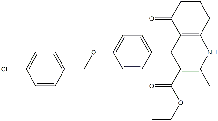 ethyl 4-{4-[(4-chlorobenzyl)oxy]phenyl}-2-methyl-5-oxo-1,4,5,6,7,8-hexahydro-3-quinolinecarboxylate Struktur