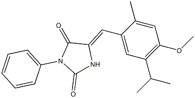 5-(5-isopropyl-4-methoxy-2-methylbenzylidene)-3-phenyl-2,4-imidazolidinedione Struktur