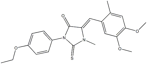 5-(4,5-dimethoxy-2-methylbenzylidene)-3-(4-ethoxyphenyl)-1-methyl-2-thioxoimidazolidin-4-one Struktur